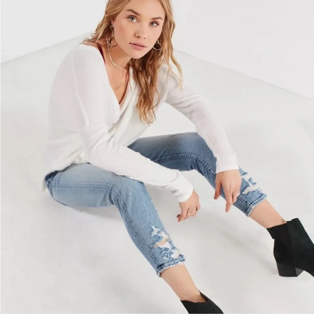 Agolde Blue Cropped Slim Fit Jeans